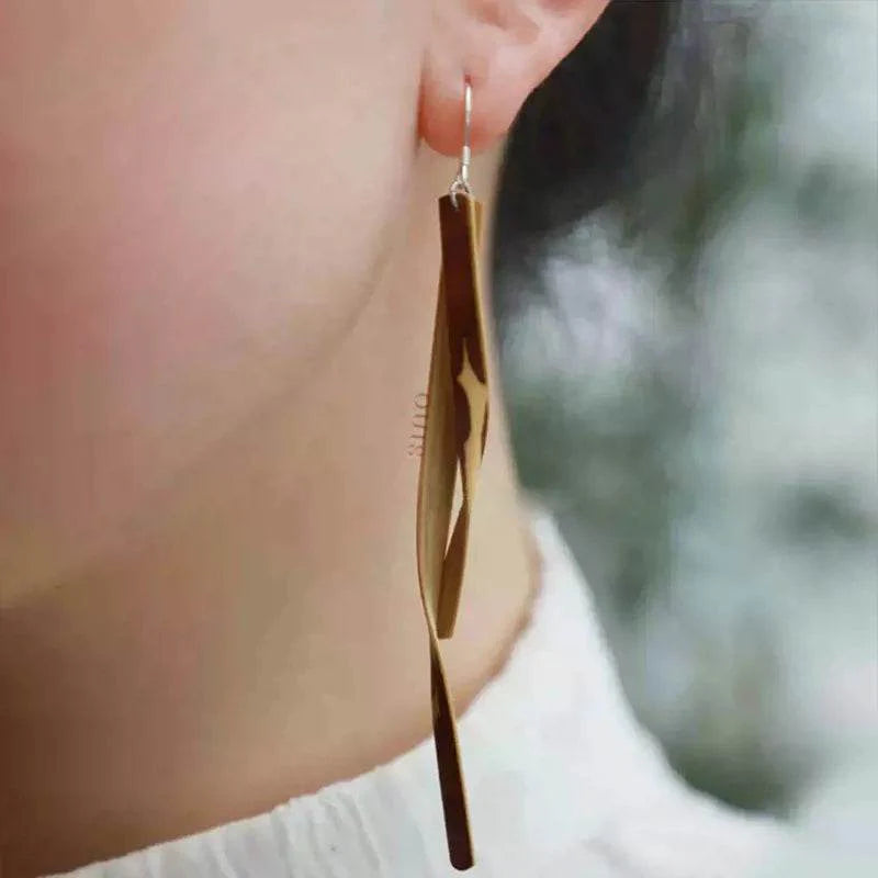 Dunhuang Bamboo Earrings - Chinoiserie Dangle Gifts for Women - SinoCultural -- ZBXK-A3-0237