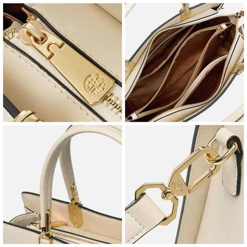 Embroidery Leather Tote Handbag Prosperous Peony - SinoCultural -- SC1605-S2