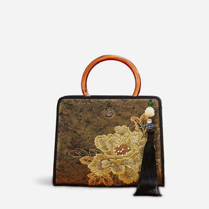 Embroidery Nishijin Weave Chinese Style Retro Handbag - SinoCultural -- P120605-1