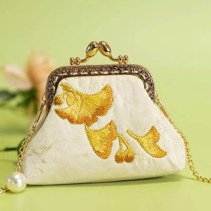 Embroidery Vintage Mini Coin Kiss Lock Purse Wallet - SinoCultural -- PWCD189-2
