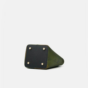 Xiangyunsha Silk Dark Green Bucket Bag with Scarf - SinoCultural -- P170203