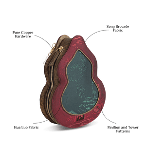Ultra-Light Gourd Bag Graphene Recycled Fabric Hualuo Silk Luxury Design 155g - SinoCultural -- GD1208