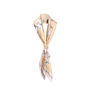 100% Mulberry Silk Floral Silk Square Scarf 90x90cm - SinoCultural -- HYFSJ009-2