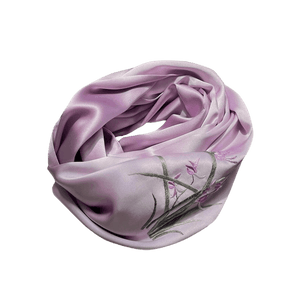 Hand Embroidered Suzhou 16 Momme Silk Scarf Luxury 155x35cm - SinoCultural -- HYFSJ025A01