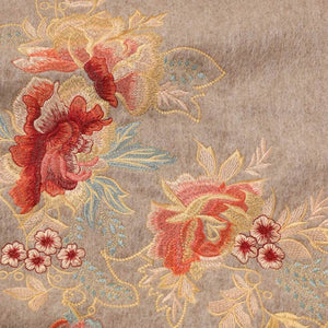 Embroidery 100% Pure Cashmere Scarf Elegant Floral Design 200x60 cm - SinoCultural -- HYFSJ040