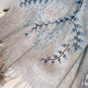 Embroidery 100% Pure Cashmere Scarf Vine Winter Accessory 200x60 cm - SinoCultural -- HYFSJ043