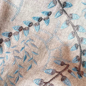 Embroidery 100% Pure Cashmere Scarf Vine Winter Accessory 200x60 cm - SinoCultural -- HYFSJ043