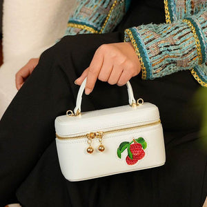 Handcrafted Embroidered Lychee Makeup Bag - SinoCultural -- BXW06WCS189A01