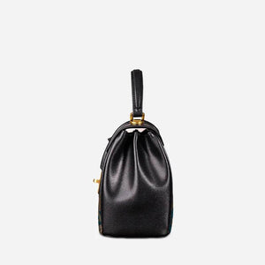 Sinocultural Handmade Song Brocade Chinoiserie Leather Bag Clutch Bag - SinoCultural -- W3085-2