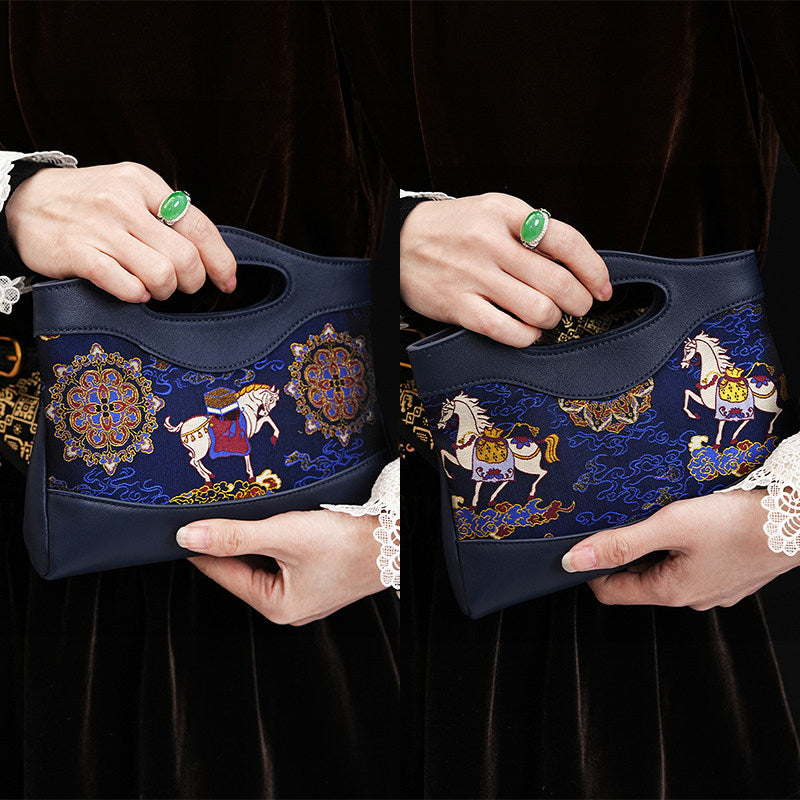 Heritage Song Brocade New Chinese Style Nano Bag-Blessings on Horseback-brocademodern