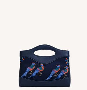 Heritage Song Brocade New Chinese Style Nano Bag-Blessings on Horseback + Blue Pheasant Bird-brocademodern