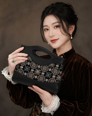 Heritage Song Brocade New Chinese Style Nano Bag-Lingwen Ruyi-brocademodern