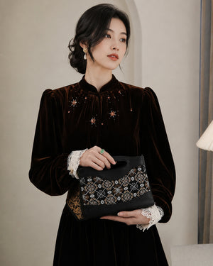 Heritage Song Brocade New Chinese Style Nano Bag-Lingwen Ruyi-brocademodern