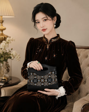Heritage Song Brocade New Chinese Style Nano Bag-Lingwen Ruyi-brocademodern