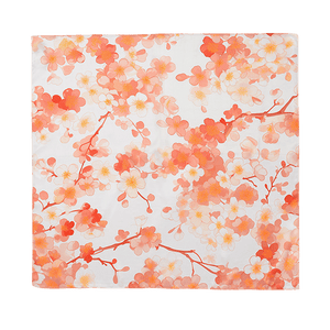 100% Mulberry Silk Elegant Silk Scarf Hundred Flowers Design 65x65cm - SinoCultural -- LS043