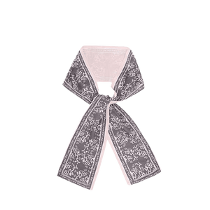 12 Momme Satin Long Silk Scarf Elegant Cloud Pattern 14.5x145cm - SinoCultural -- LS053-2