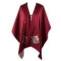 Embroidery Luxurious 16 Momme Silk Satin Red Shawl 185x45cm - SinoCultural -- LS061-1