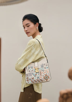 Heritage Geometric Embroidery Shoulder Bag – Elegant Chinese Style Handbag-brocademodern