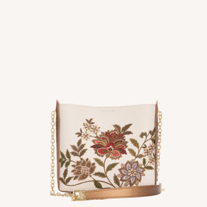 Heritage Embroidered New Chinese Style Ear Bag – Champagne Gold Floral Crossbody-brocademdoern