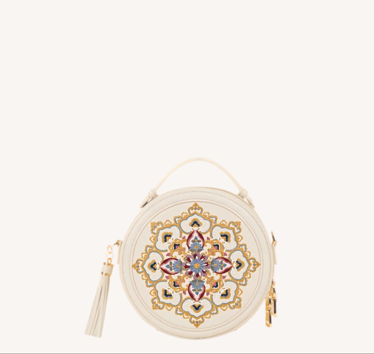 Gu (古) Series Baoxiang Blossom Round Bag – Chinese Embroidered Crossbody | Brocade Modern