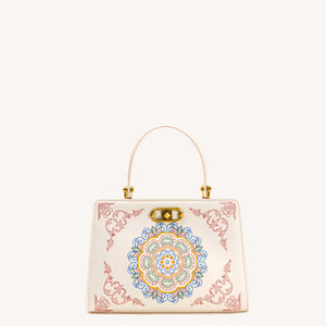 Embroidered accordion bag with Baoxiang Blossom motif-brocademodern