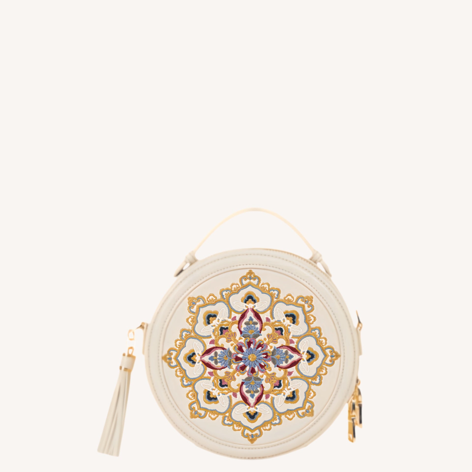 Gu (古) Series Baoxiang Blossom Round Bag – Chinese Embroidered Crossbody | Brocade Modern