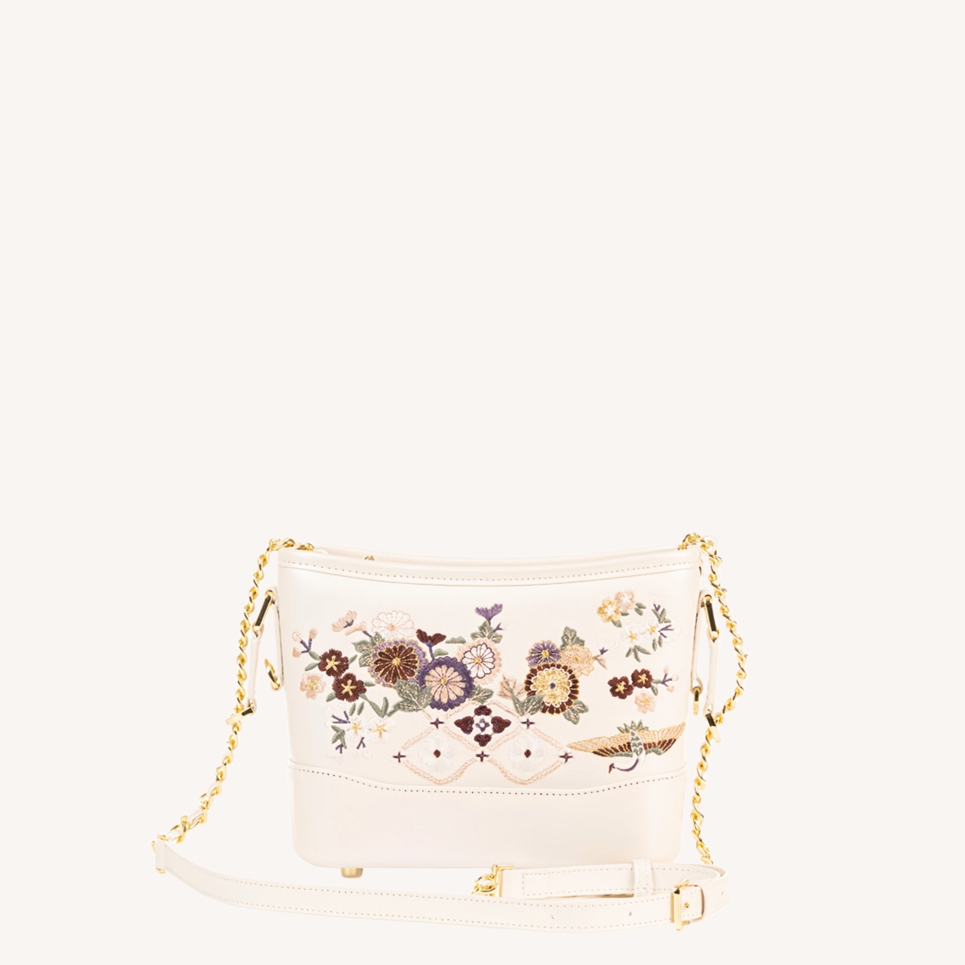 Heritage Embroidered New Chinese Style Wanderer Bag – Pearl White / Lavender-brocademodern