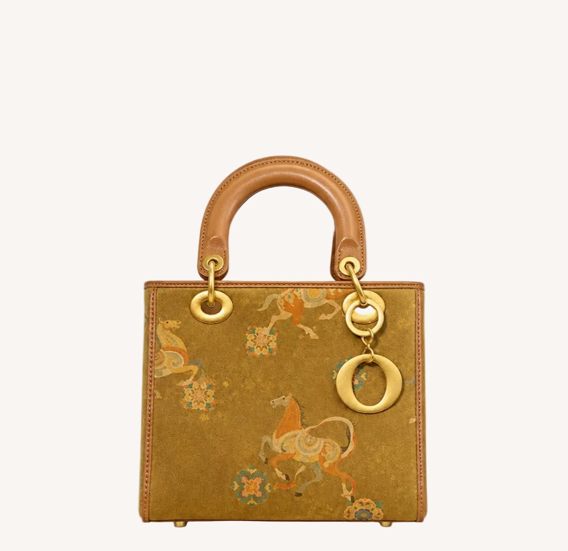 Heritage Xiangyunsha New Chinese Style Diana Handbag – Lucky Horse Brings Blessings-brocademodern