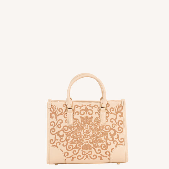 Luxury Embroidered  New Chinese Style Small Tote Bag – Scrolling Lotus Motif-brocademodern