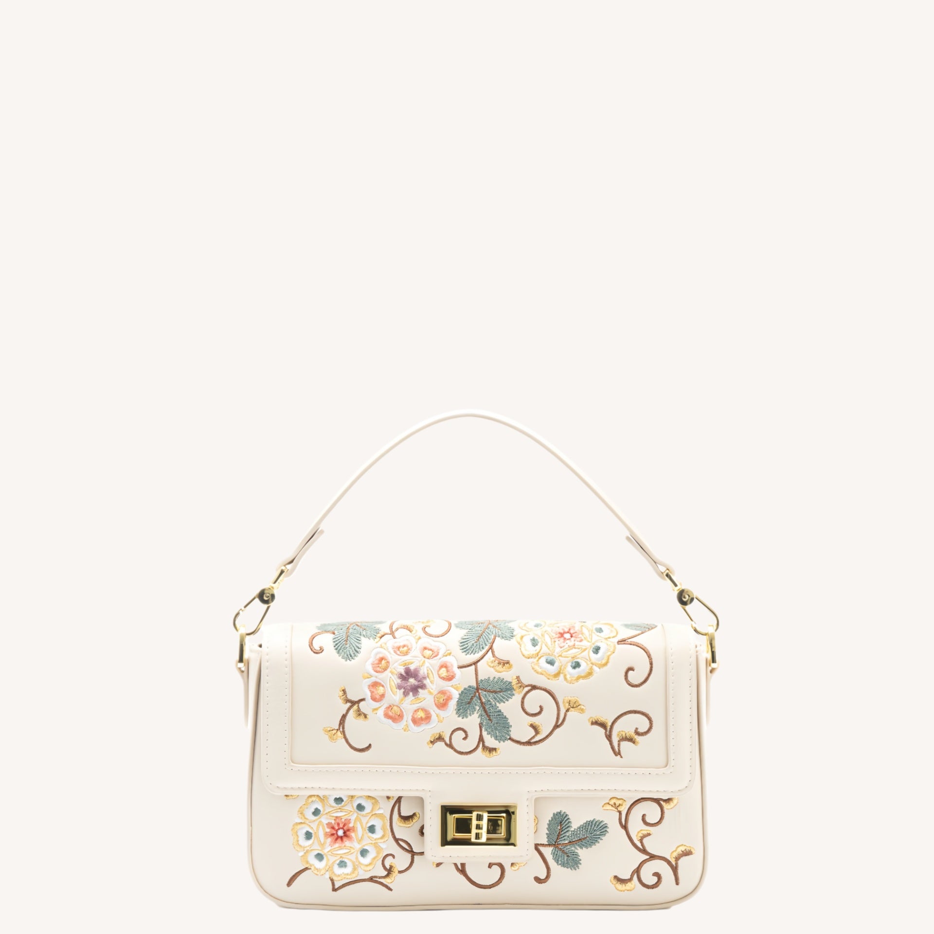 Baoxiang Flower Embroidered Top-Handle Bag | Brocade Modern