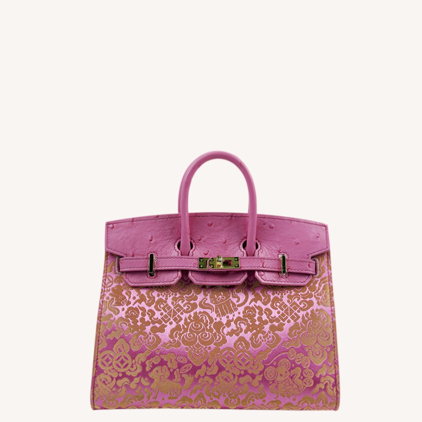 Chinoiserie Luxury Song Brocade Top-Handle Bag — 12 Chinese Zodiac Motifs & Prosperity Fortune Pattern-brocademodern
