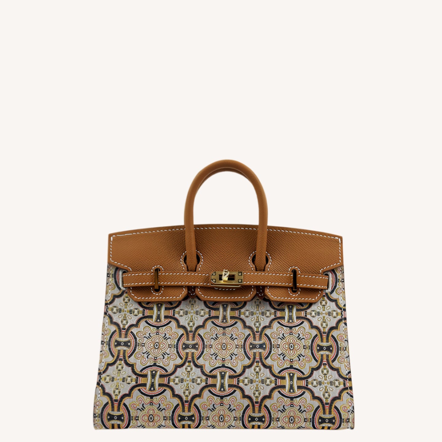 New Chinese Style Song Brocade Top-Handle Bag – Dark Heritage Tone & Golden Pheasant Motif -brocademodern