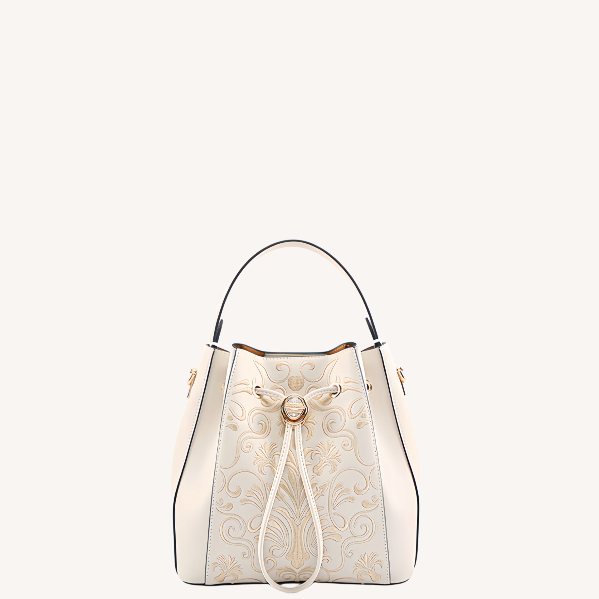 Liuli Phoenix Crown Embroidered Convertible Backpack | Chinese Style Bucket Bag | Brocade Modern