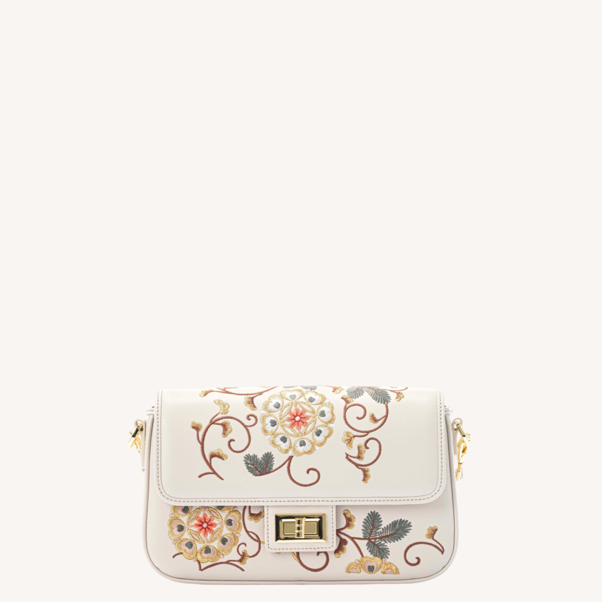 Baoxiang Flower Embroidered Top-Handle Bag | Brocade Modern