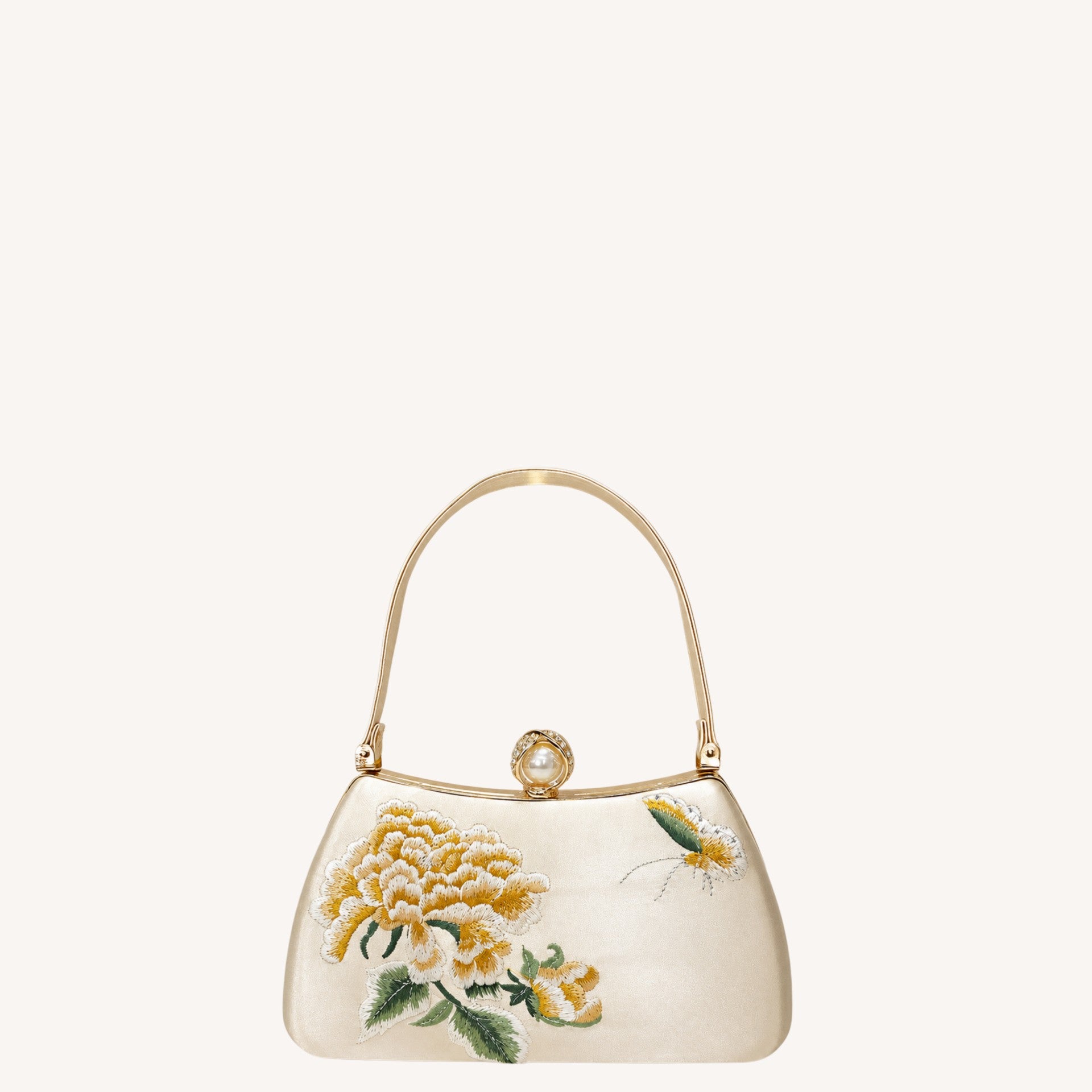 New Chinese Style Peony Embroidered Qipao Clutch Bag – Vintage Wedding Evening Handbag with Crystal Pearl Clasp-brocademodern