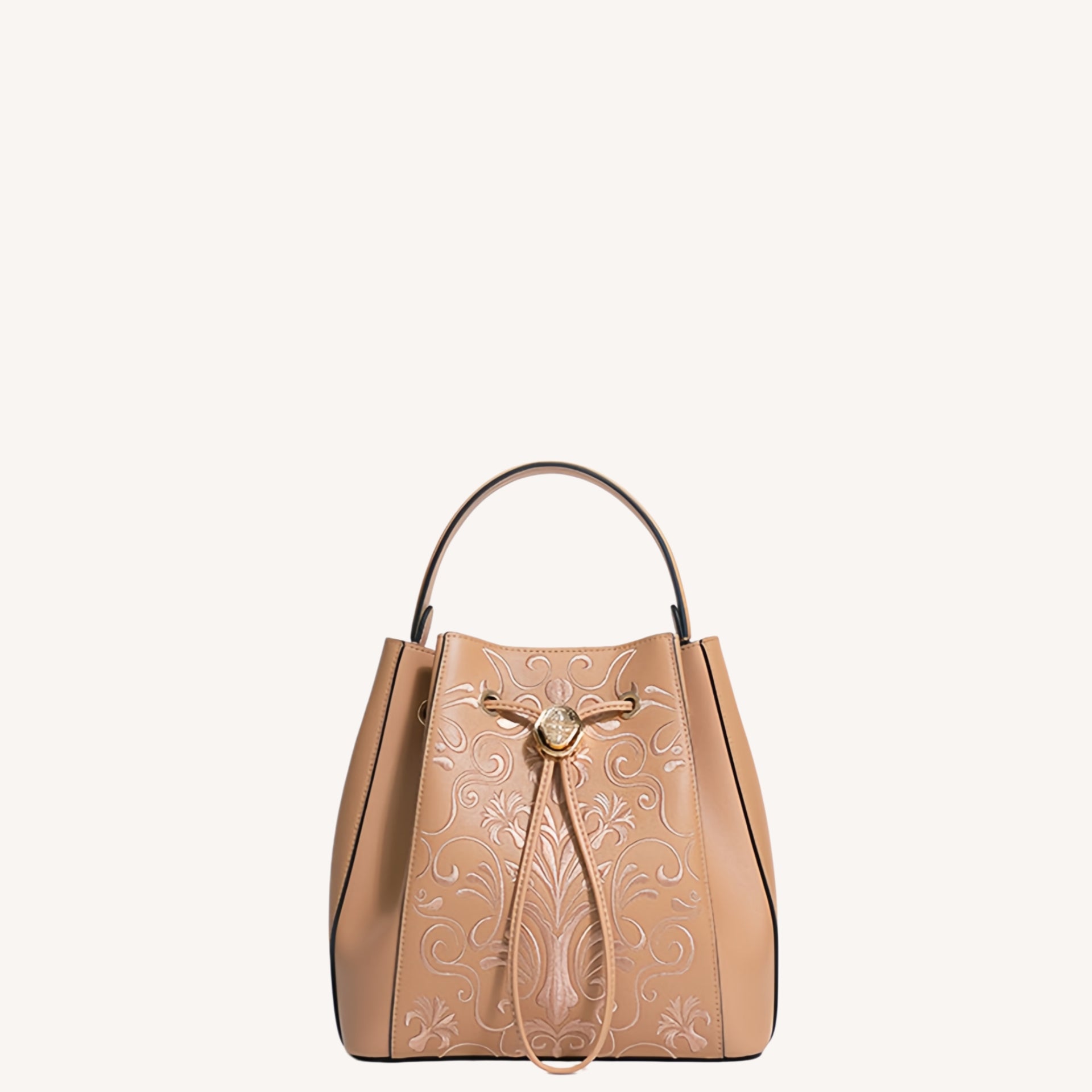 Liuli Phoenix Crown Embroidered Convertible Backpack | Chinese Style Bucket Bag | Brocade Modern