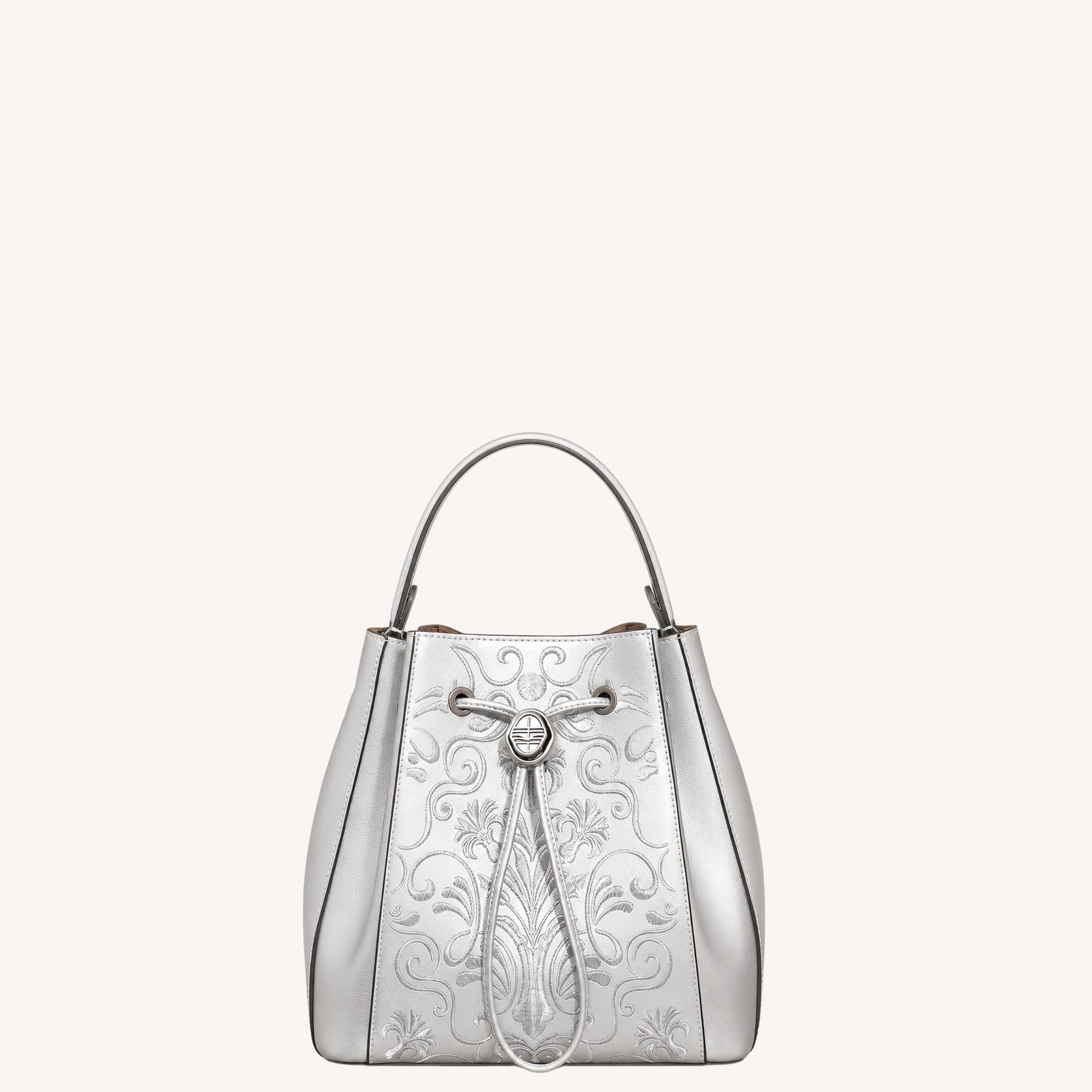 Liuli Phoenix Crown Embroidered Convertible Backpack | Chinese Style Bucket Bag | Brocade Modern