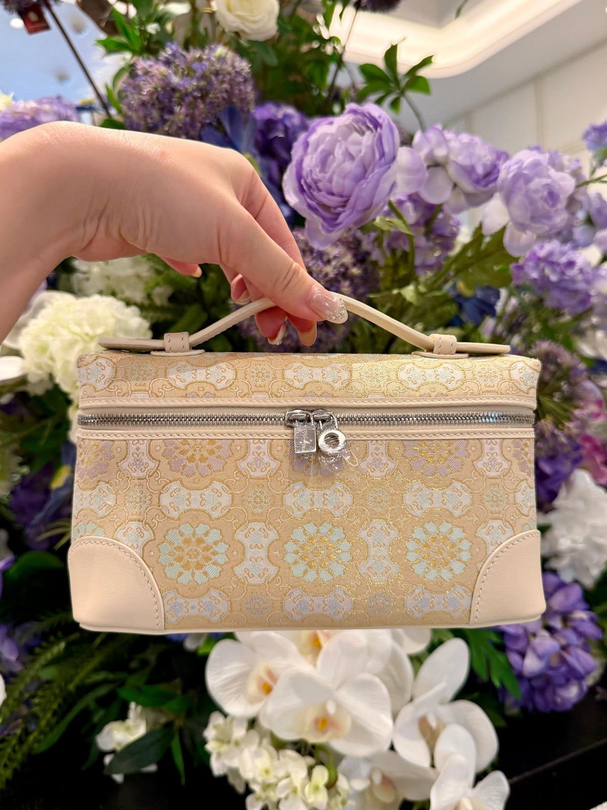Luxury New Chinese Style Song Brocade & Zhang Rong  L19 Heritage Silk Box Handbag