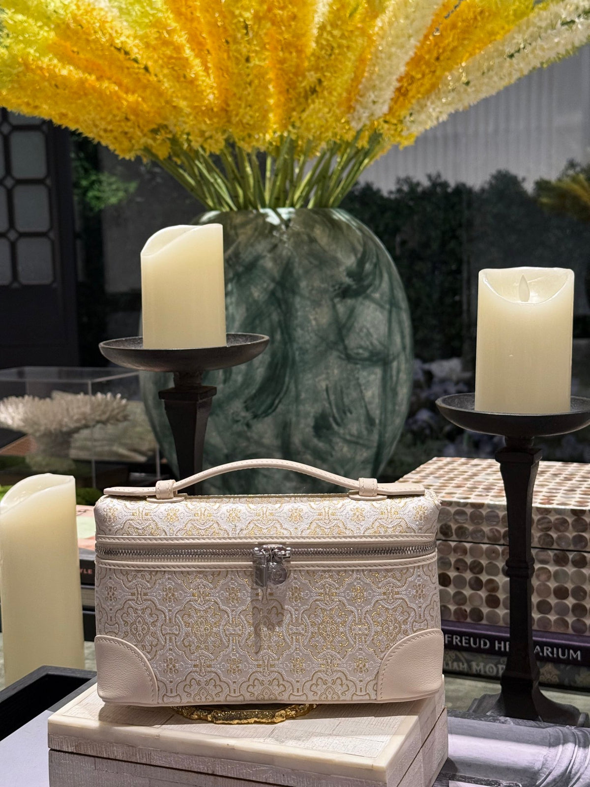 Luxury New Chinese Style Song Brocade & Zhang Rong  L19 Heritage Silk Box Handbag