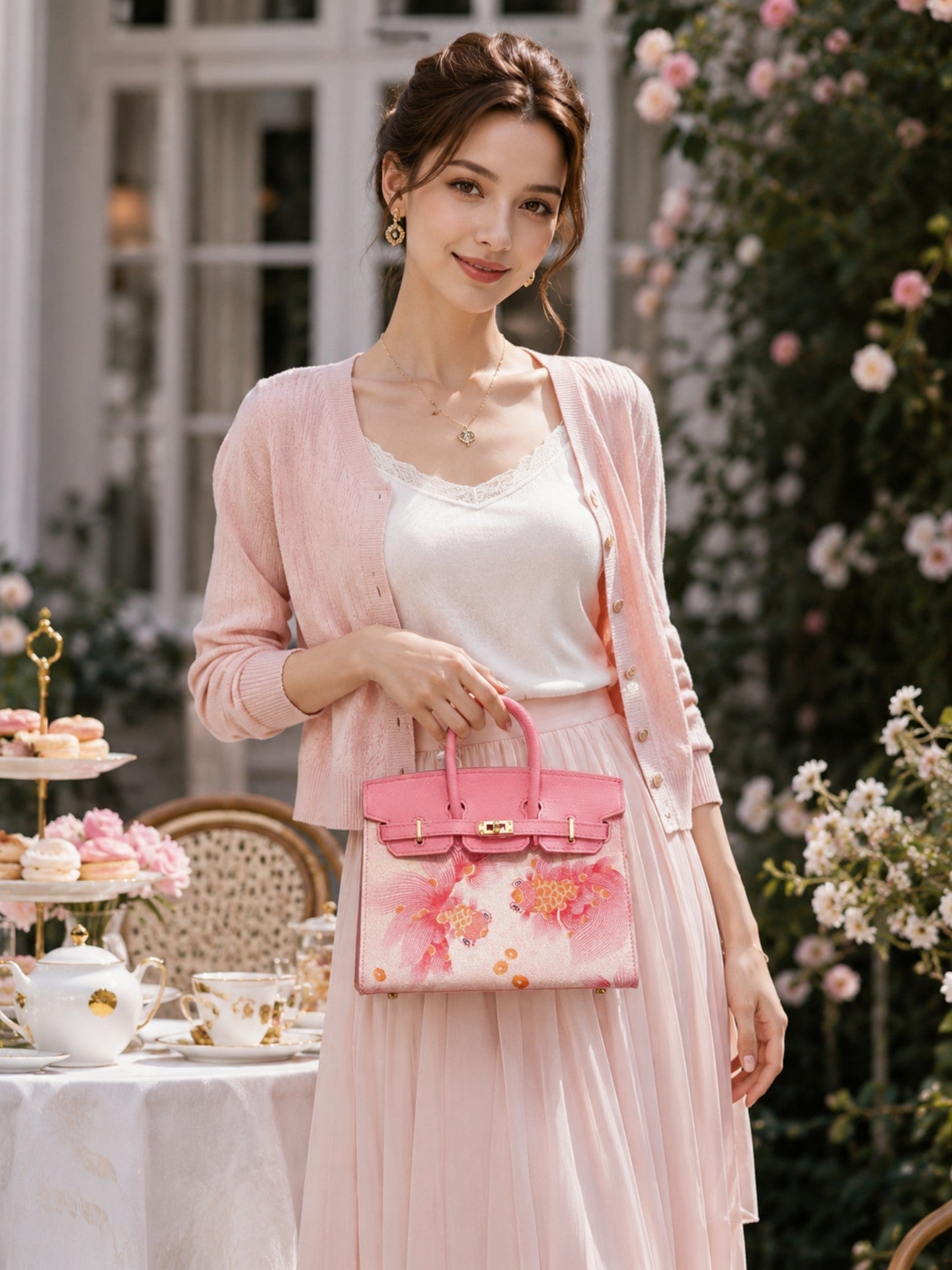 Chinoiserie Luxury Song Brocade Top-Handle Bag — 12 Chinese Zodiac Motifs & Prosperity Fortune Pattern-brocademodern