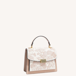 Begonia Embroidered Accordion Bag | New Chinese Style Leather Handbag | Brocade Modern