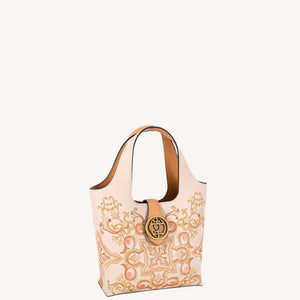 Dunhuang Arabesque Embroidered Basket Bag | Chinese Style Leather Tote