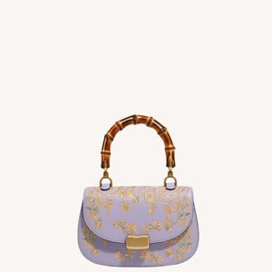 Luxury New Chinese Style Embroidered Leather Bamboo-Handle Bag – Maiden’s Garden Camellia