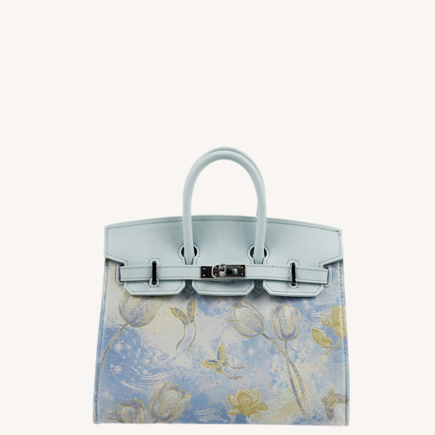 New Chinese Style Song Brocade Top-Handle Bag – Golden Floral Aroma / Layered Lotus Motif-brocademodern