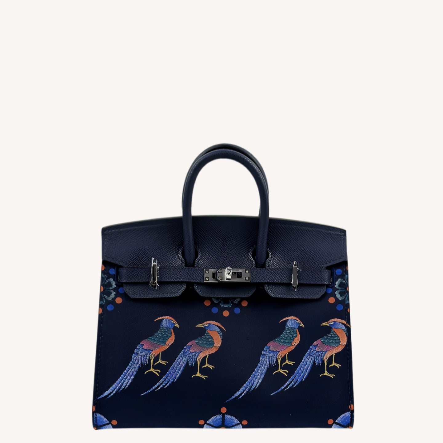 New Chinese Style Song Brocade Top-Handle Bag – Dark Heritage Tone & Golden Pheasant Motif -brocademodern