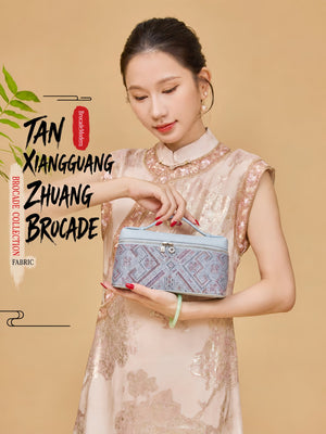 Luxury New Chinese Style Zhuang Brocade Boxy Handbag - Brocade Bond