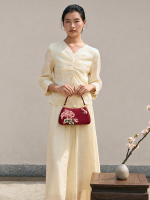 New Chinese Style Peony Embroidered Qipao Clutch Bag – Vintage Wedding Evening Handbag with Crystal Pearl Clasp-brocademodern