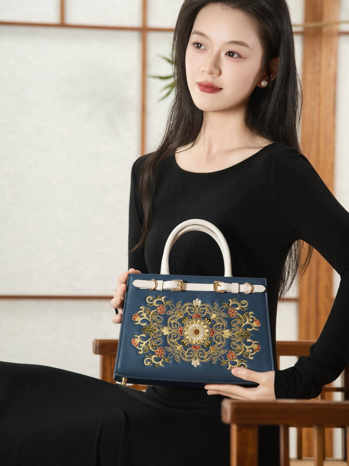 Baoxiang Flower Embroidered Tote Bag | New Chinese Style Women’s Bag-brocademodern