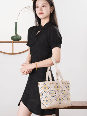 Embroidered Tote Bag with Inner Pouch | New Chinese Style Women’s Bag | Brocade Modern