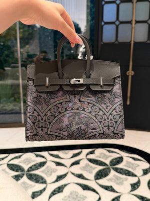 Chinoiserie Luxury Song Brocade Top-Handle Bag — Auspicious Kylin & Dream Chaser Horse Motifs